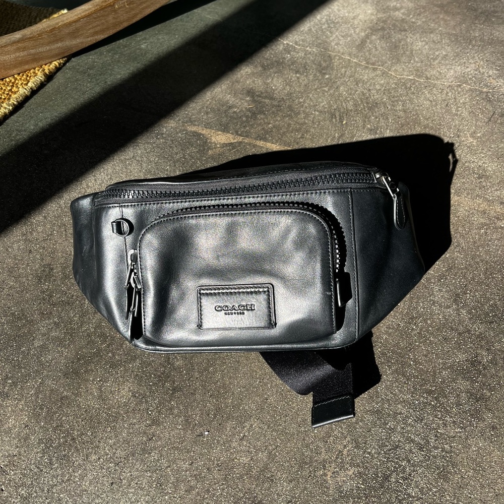 Coach Black Leather Belt Bag